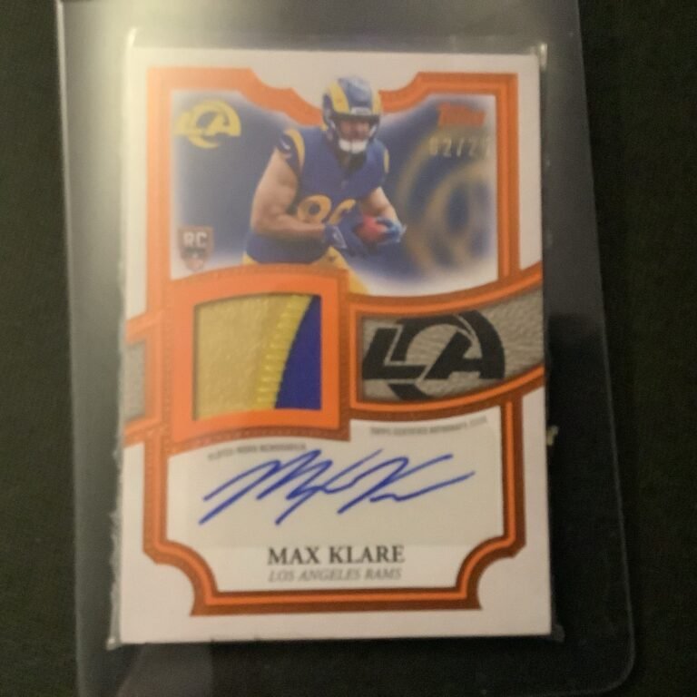 2026 Topps Max Klare Los Angeles Rams RC Autograph Patch Card 02/25