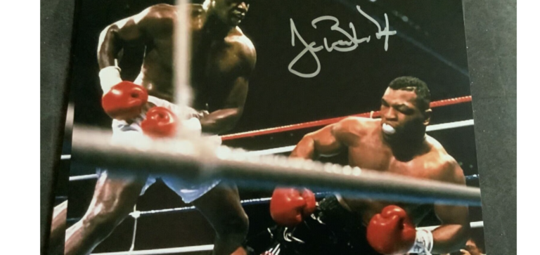 Autographed Buster Douglas 8×10 Photo . Tyson KO